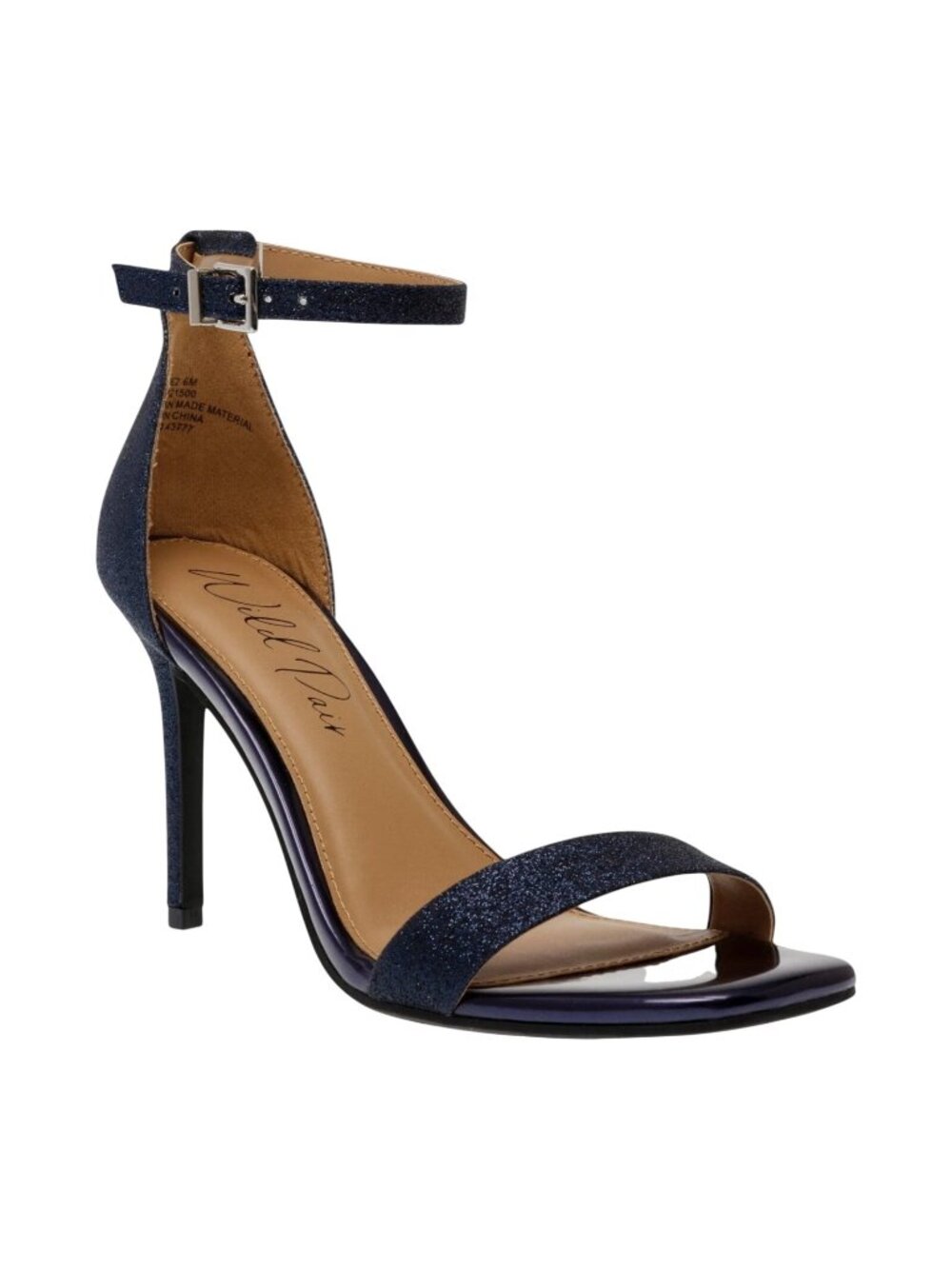 Wild Pair Womens Round Toe Bethie Strap Heel Dress Sandals Navy Size 11M NIB